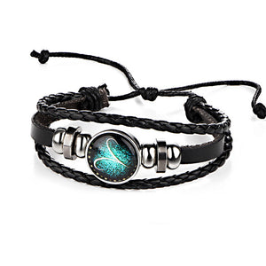 FREE : Black Leather Zodiac Bracelets