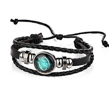 Load image into Gallery viewer, FREE : Black Leather Zodiac Bracelets