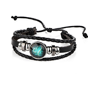 FREE : Black Leather Zodiac Bracelets